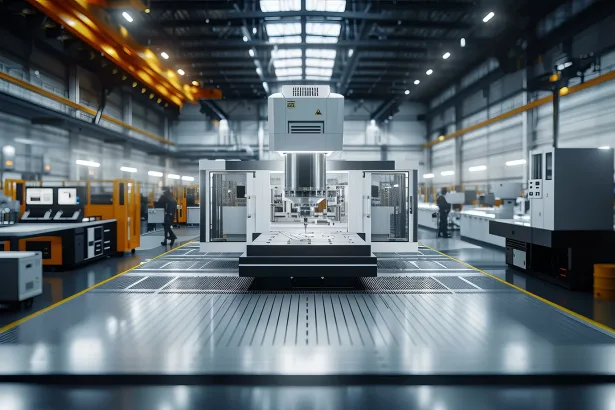 A wide-angle view of a high-precision CNC machine tool