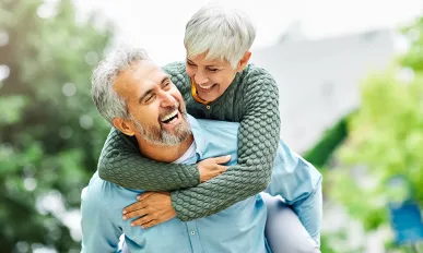 Happy active senior couple outdoors