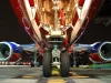 Airplane view from landing gear at night